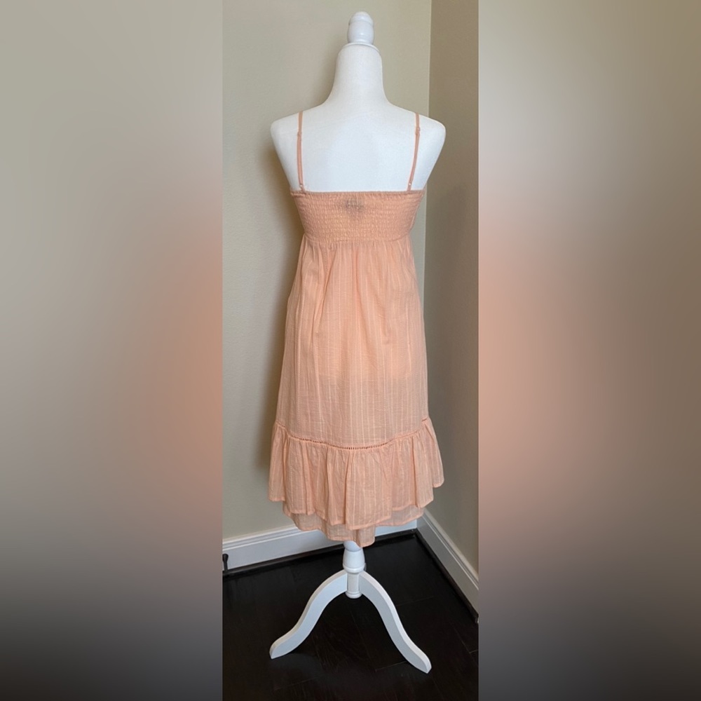 Peach New midi dress tie waste eyelet Embroidery Boutique - Picture 3 of 3